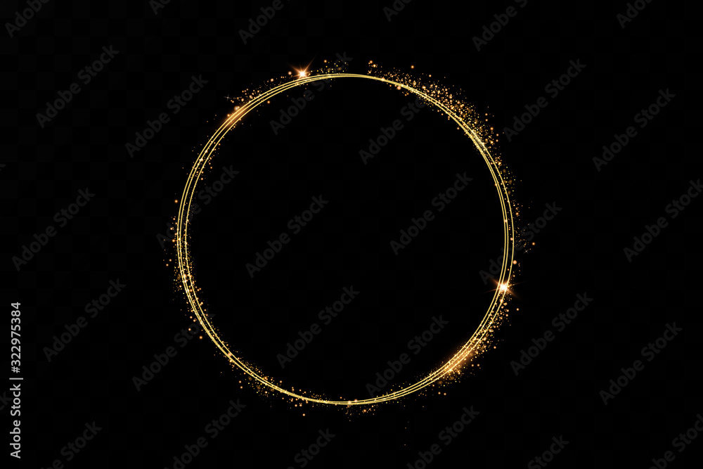 Golden ring.Vector luxury sparkling frame.Christmas decoration. Golden ring.Vector luxury sparkling frame.Christmas decoration.