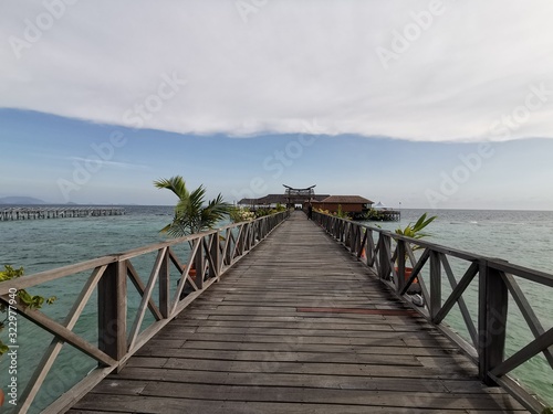 Ocean view from jetty Mabul Island  Semporna. Tawau. Sabah  Borneo. Malaysia. The Land Below The Wind.