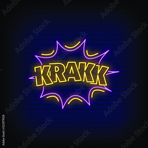 Krak Neon Signs Style Text Vector