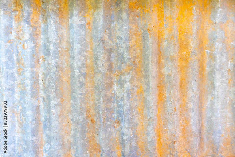 old zinc rusty wall background for construction