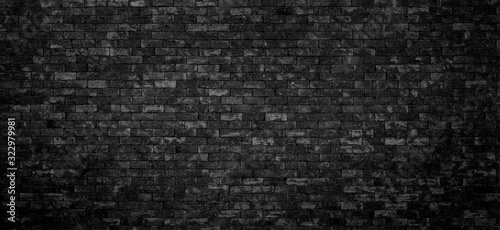 Black wall texture rough for background and dark concrete floor. old texture with black surface photo