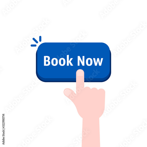 hand push on book now button