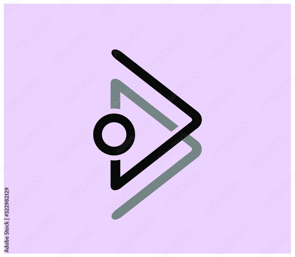 Play button. Arrow. Triangle concept logo design Play button. Arrow. Triangle concept logo design
