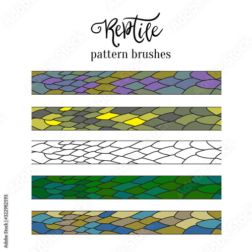Pattern brush strokes of reptile skin. Vector doodle decoration