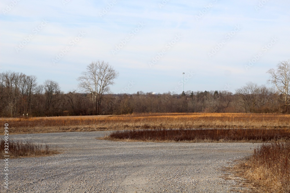 The country gravel road in the countryside. The country gravel road in the countryside.