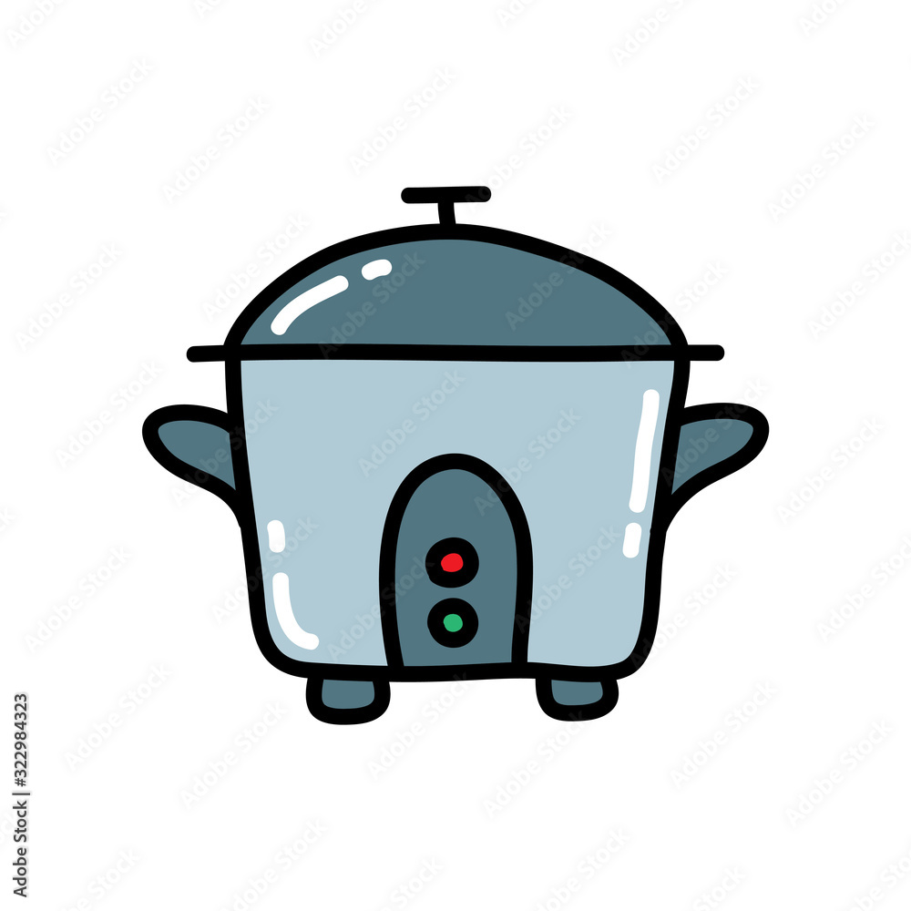 rice cooker doodle icon, vector illustration rice cooker doodle icon, vector illustration