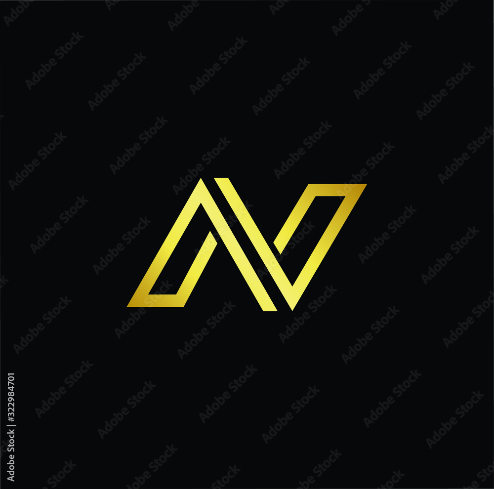 Outstanding professional elegant trendy awesome artistic black and gold color N NN NA AN NV VN initial based Alphabet icon logo. Outstanding professional elegant trendy awesome artistic black and gold color N NN NA AN NV VN initial based Alphabet icon logo.