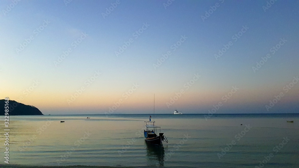 fishing at sunset