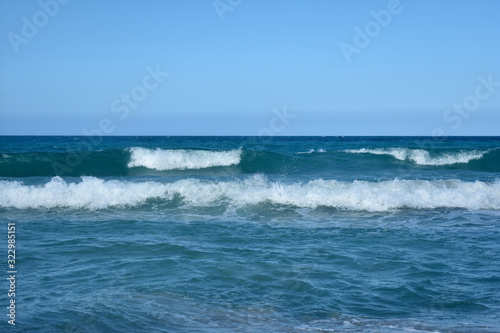 waves on the Atlantic ocean. Dominican Republic