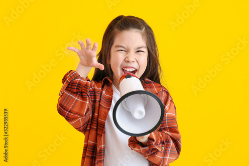 Cute little girl with megap...