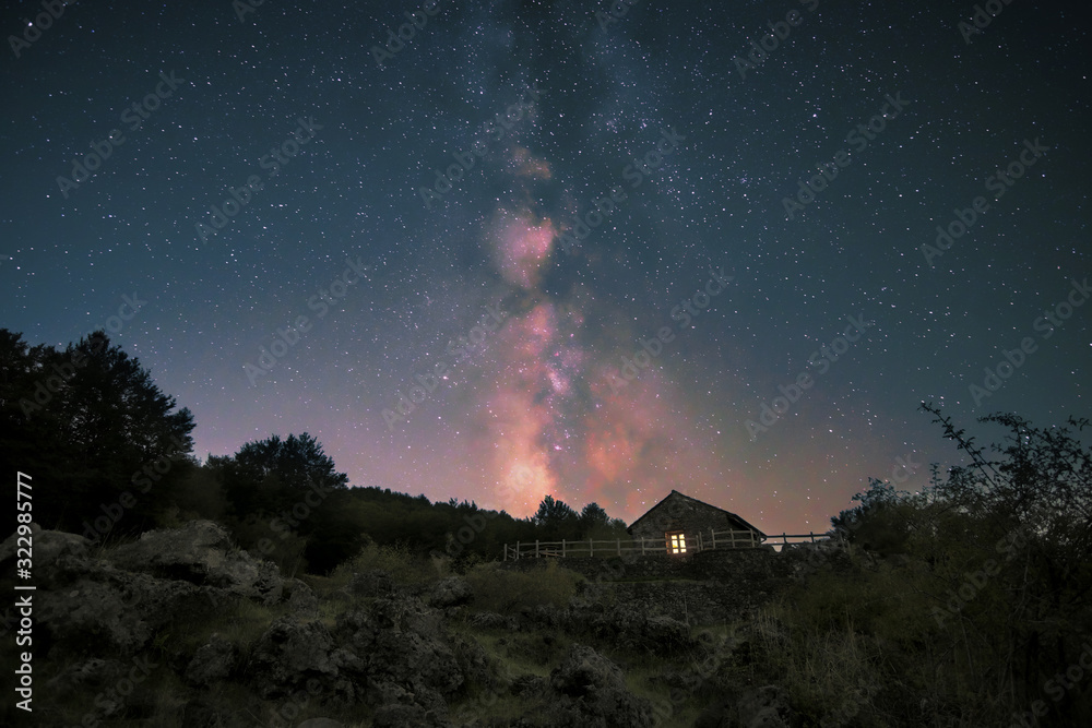 Fototapeta premium Milky Way On Mountain Refuge