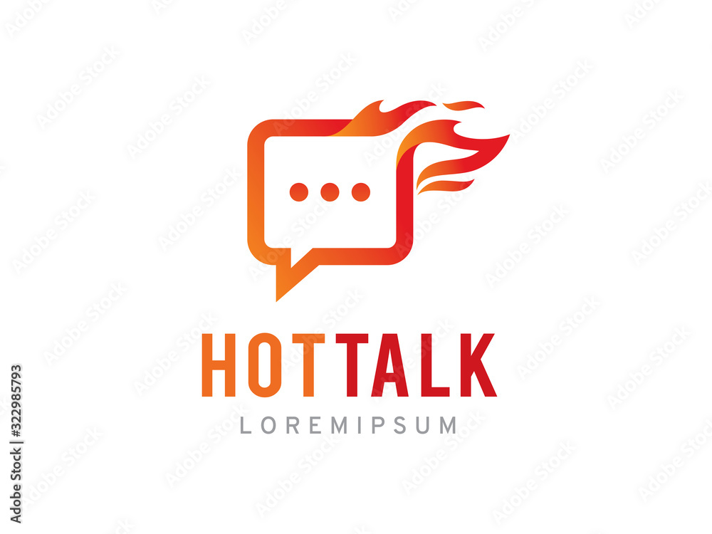 Fototapeta premium Hot talk logo template design, icon, symbol