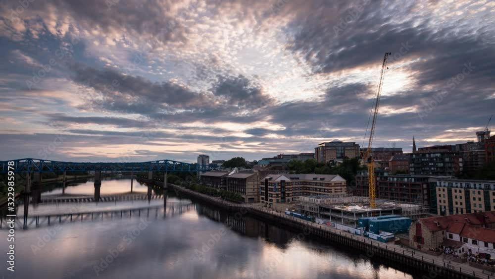 Newcastle City Centre Timelapse - Metro Bridge Sunset 2 4K Newcastle City Centre Timelapse - Metro Bridge Sunset 2 4K
