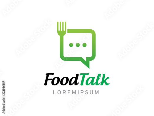 Food talk logo template design, icon, symbol