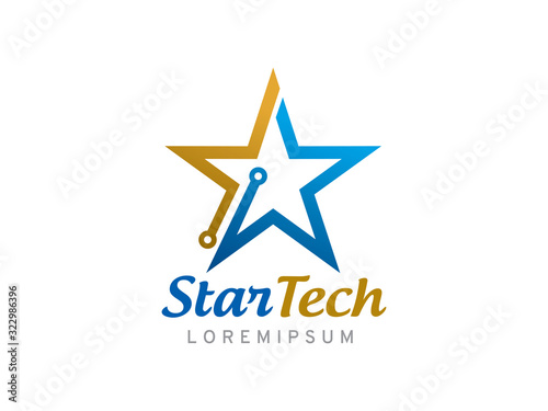 Star technology logo template design, icon, symbol