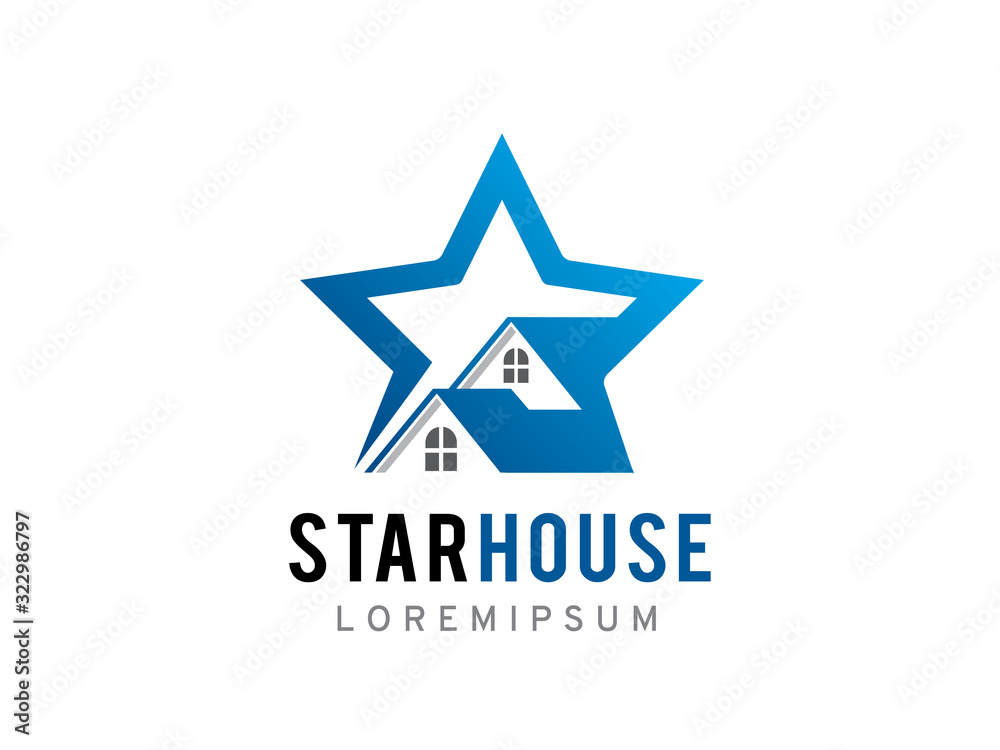 Star house logo template design, icon, symbol Star house logo template design, icon, symbol