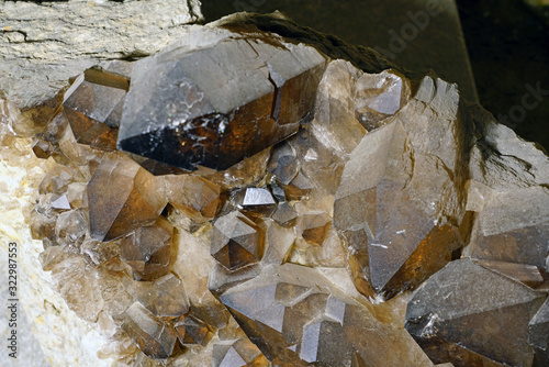 View of quartz crystal stones in Chamonix, France