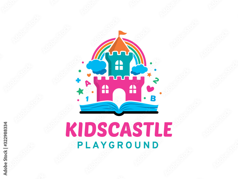 Kids castle logo template design, icon, symbol Kids castle logo template design, icon, symbol