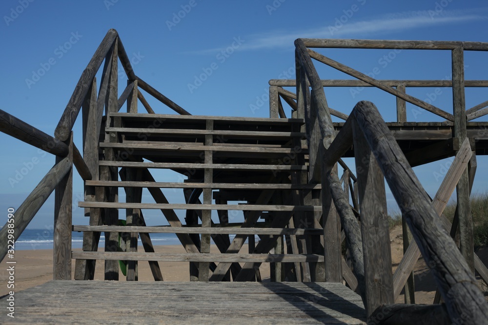 Fototapeta premium Wooden Steps at the Beach