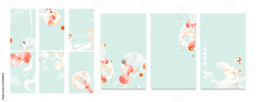 Elegant set neo mint color pastel muted pale calm tones card templates Elegant set neo mint color pastel muted pale calm tones card templates