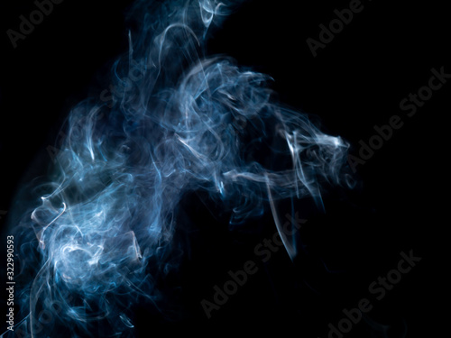 smoke texture on black background.