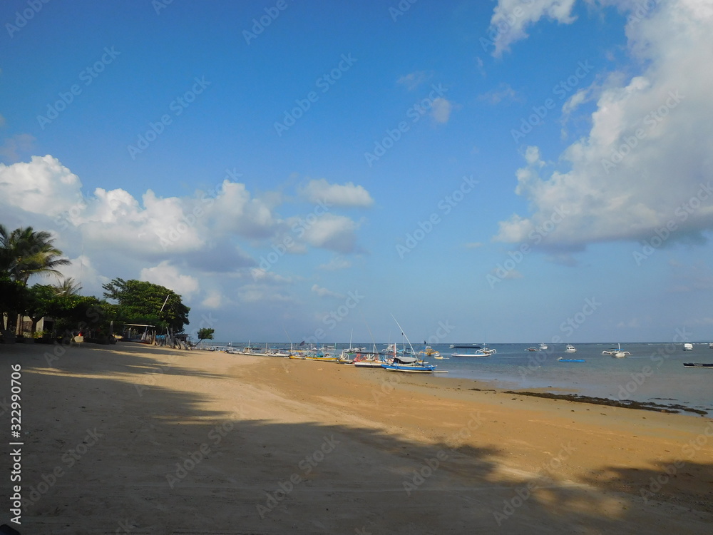 View along beach in Sanur, Bali View along beach in Sanur, Bali