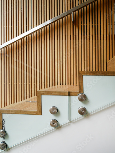 internal staircase in wood and metal