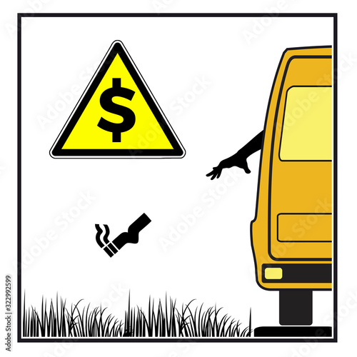 Throwing lit cigarettes from vehicles. Penalty for motorists who drop their cigarette butts while driving.