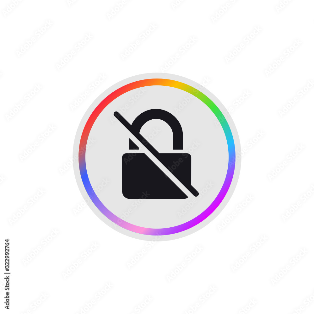Cracked Lock - Modern App Button Cracked Lock - Modern App Button