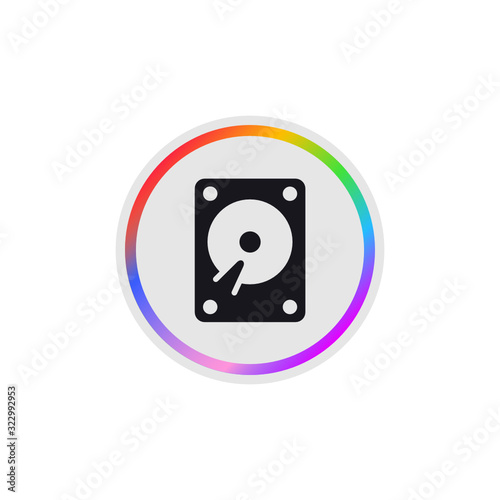 Hard Drive -  Modern App Button