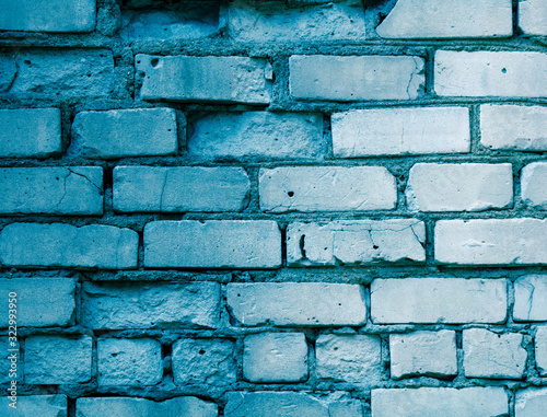 Blue brick wall as an abstract background