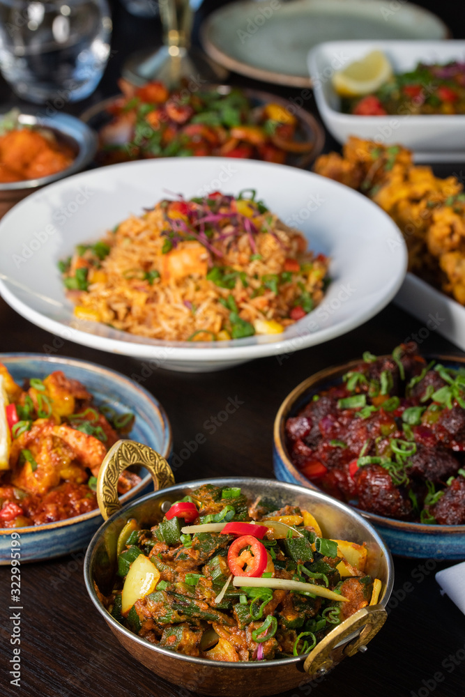 Indian Food with herbs and spices Indian Food with herbs and spices