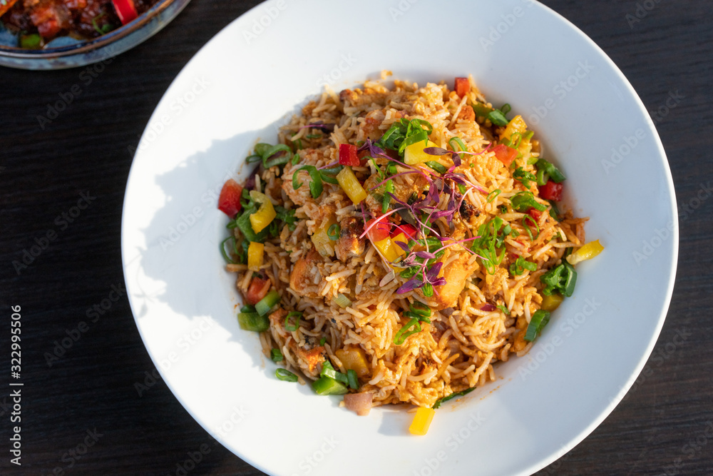 Indian food with herbs and spices Indian food with herbs and spices