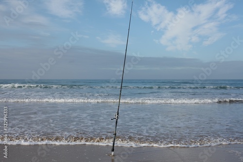 Fishing rod on the beach