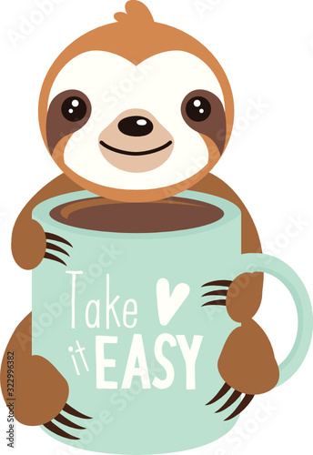 Sloth with mug