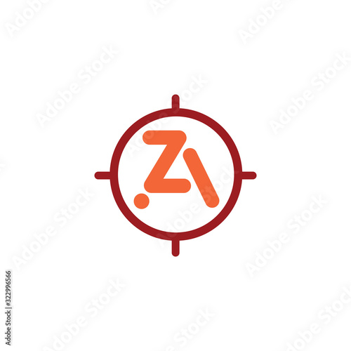 Initial letter az or za logo design template photo