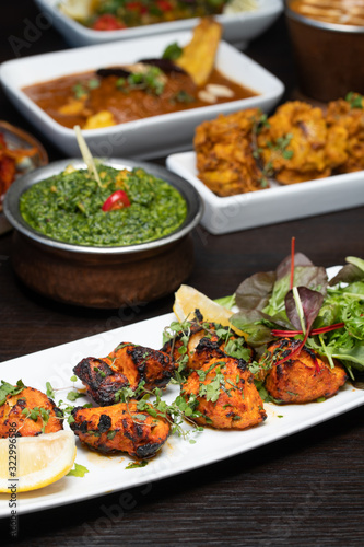 Indian food with herbs and spices
