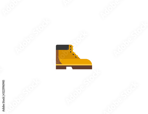 Man's boot vector flat icon. Isolated men winter ankle boots shoe emoji illustration 