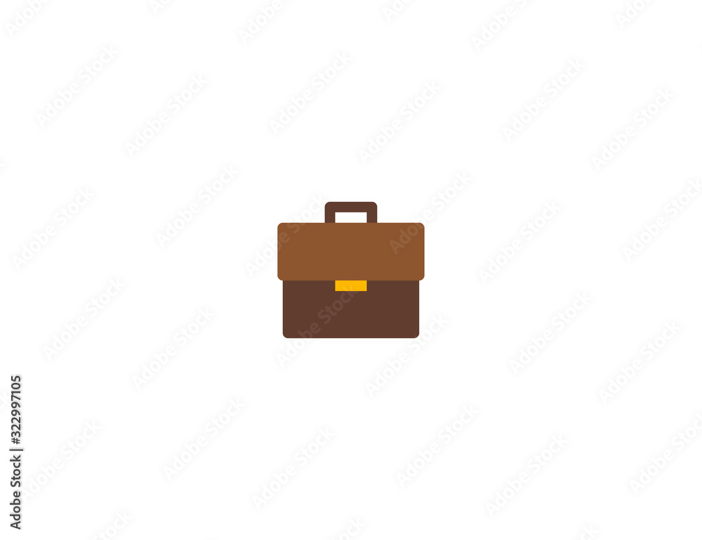 Briefcase vector flat icon. Isolated leather business case, suitcase emoji  illustration Stock Vector | Adobe Stock