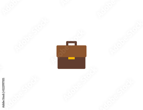 Briefcase vector flat icon. Isolated leather business case, suitcase emoji  illustration Stock Vector | Adobe Stock