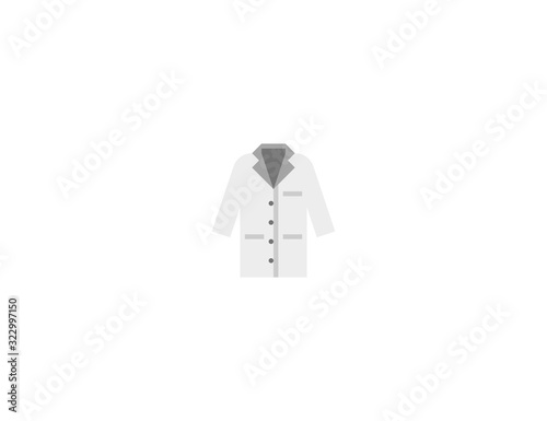 Lab Coat vector flat icon. Isolated medical, surgery jacket emoji illustration 