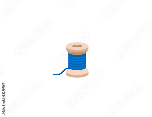 Thread vector flat icon. Isolated thread, yarn textile emoji illustration 