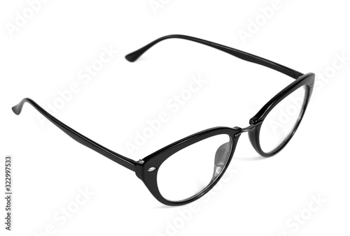 .female black glasses on a white background