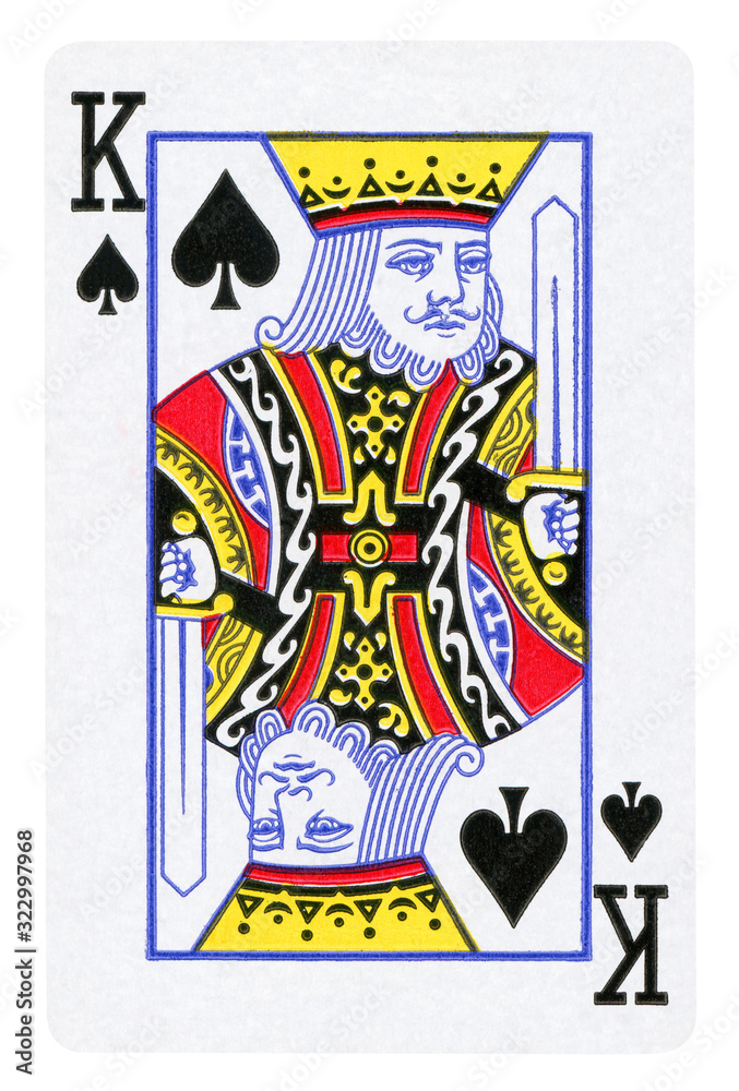 Obraz premium King of Spades playing card - isolated on white (clipping path included)