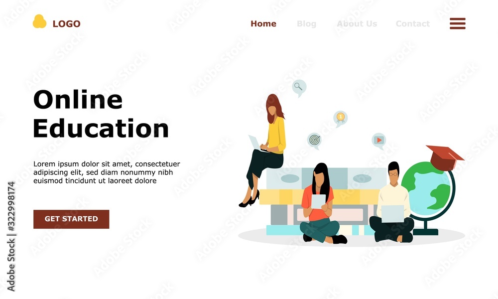 Online Education Vector Illustration Concept, Suitable for web landing page, ui,  mobile app, editorial design, flyer, banner, and other related occasion