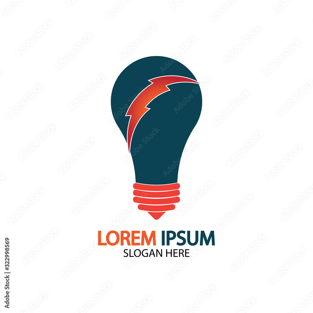 Bulb energy thunder bolt concept logo icon vector template Bulb energy thunder bolt concept logo icon vector template