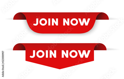 Join now label. Vector illustration