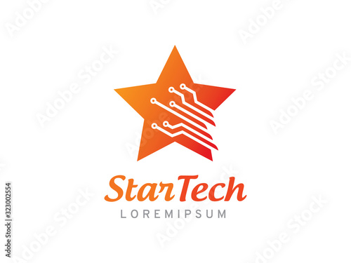 Free Download Star technology logo template design, icon, symbol - GFXLoad