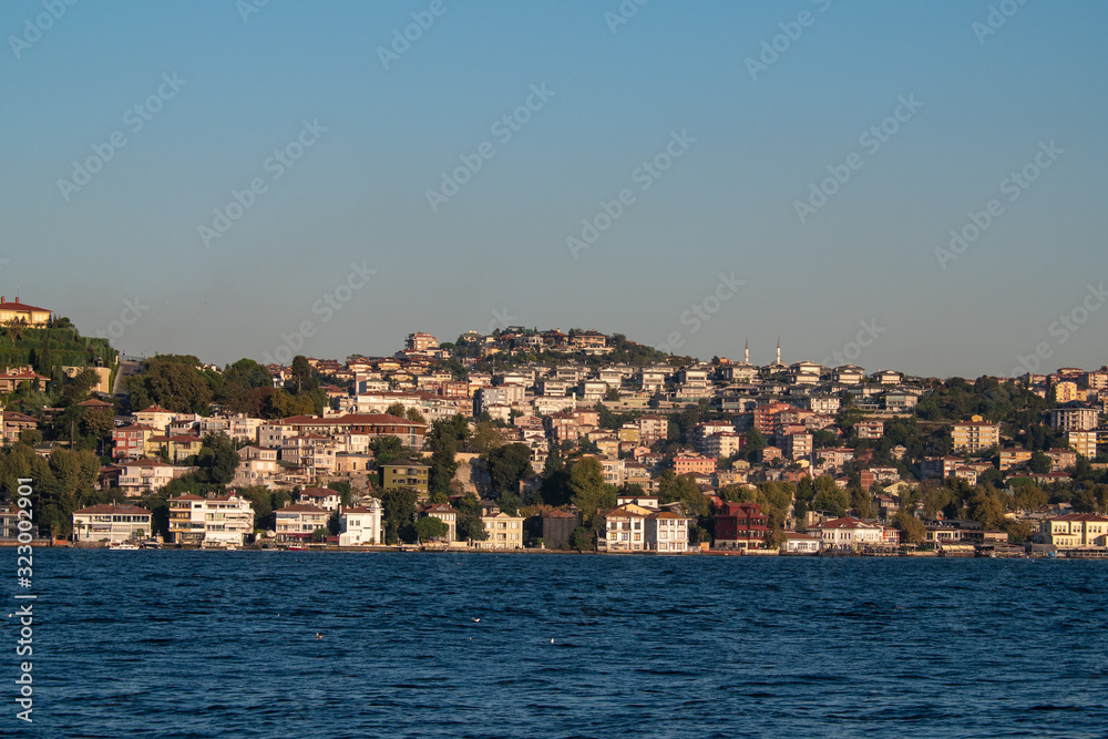 Views of Istanbul from the Bosphorus Strait, Turkey 