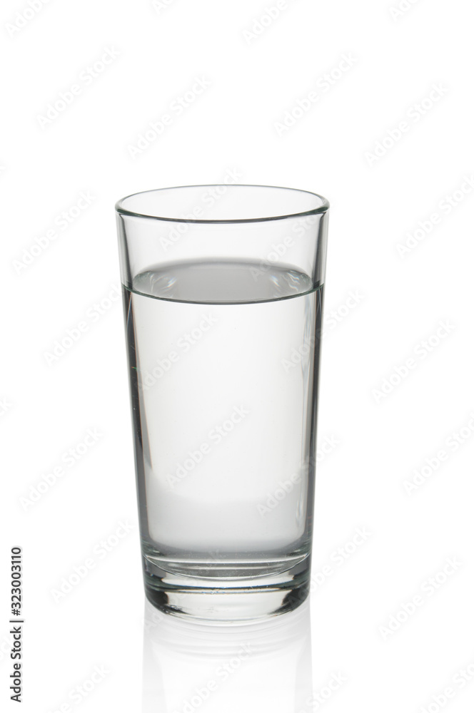 Glass with pure water close up on white background Glass with pure water close up on white background